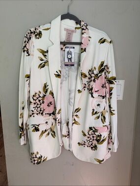 Philosophy Cream Blazer with Pink and Olive Floral Print